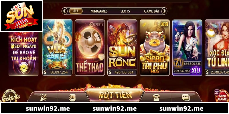 Hệ thống trò chơi đa dạng với tỷ lệ thưởng cao