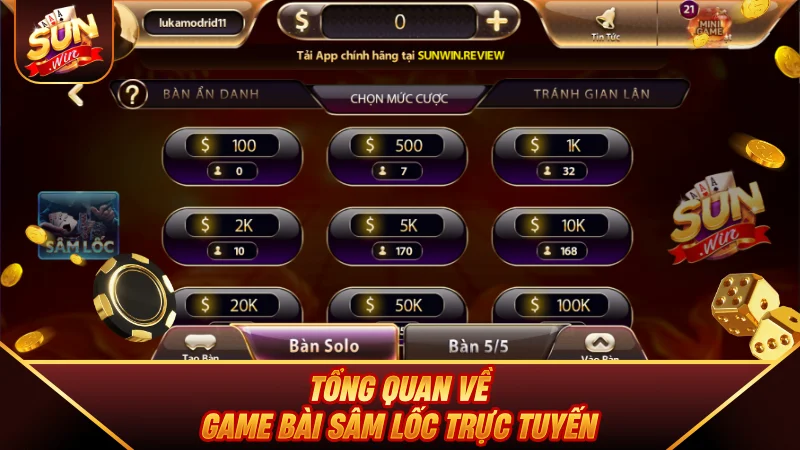 Tổng quan về game bài Sâm Lốc trực tuyến